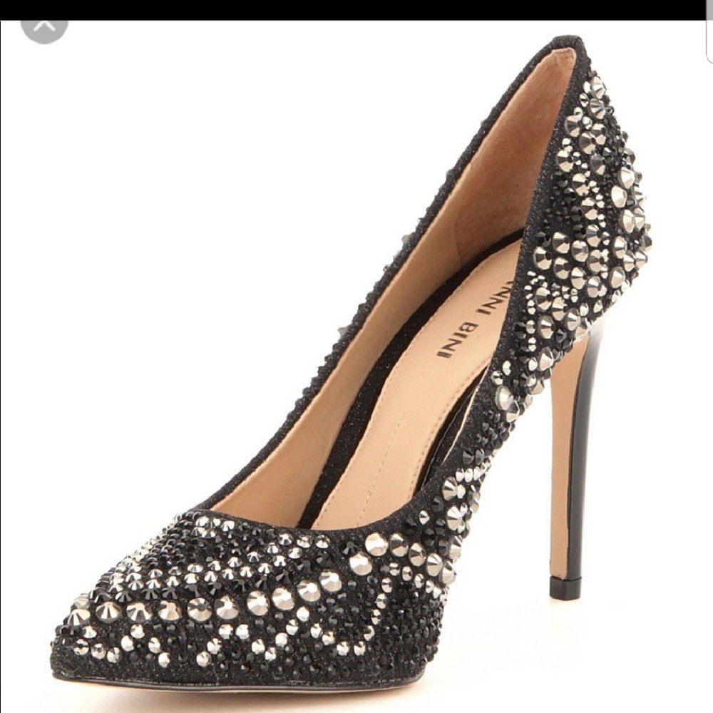 Gianni Bini Black Studded Heels